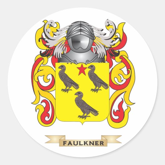 Faulkner-Wappen Runder Aufkleber (Vorderseite)