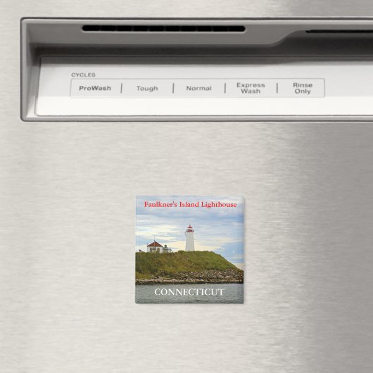 Faulkner's Island Lighthouse, Connecticut Magnet (In Situ (Geschirrspüler))