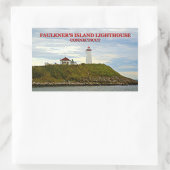 Faulkners Island Lighthouse, Connecticut Rechteckiger Aufkleber (Tasche)