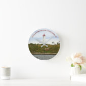 Faulkners Island Lighthouse, CT Wall Clock Runde Wanduhr (Zuhause)