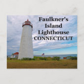 Faulkners Island Lighthouse, Postkarte Connecticut (Vorderseite)