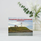 Faulkners Island Lighthouse, Postkarte Connecticut (Stehend Vorderseite)