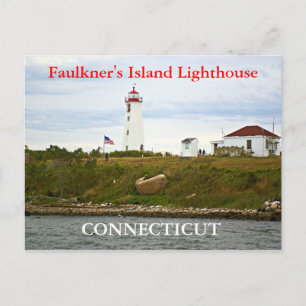 Faulkners Island Lighthouse, Postkarte Connecticut