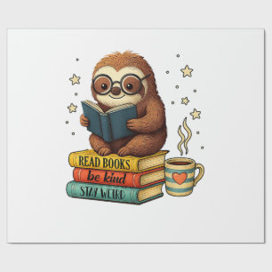 Faulpelz Bücherwurm liest Bücher Bibliothek Lies B Geschenkpapier