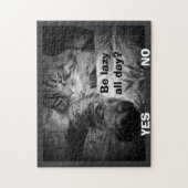 Faulpelz den ganzen Tag? Katzenpicks ja! Puzzle (Vertikal)