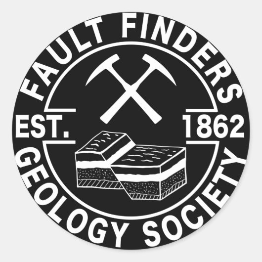 Fault Finders Geology Society Est. 1862 Runder Aufkleber (Vorderseite)