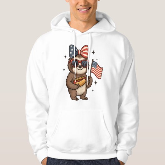 Faultier 4. Juli Hoodie (Vorderseite)