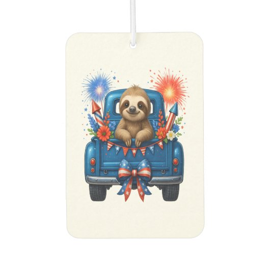 Faultier 4. Juli USA Autolufterfrischer (Vorderseite)
