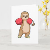 Faultier als Boxer mit Boxhandschuhen Karte (Gelbe Blume)