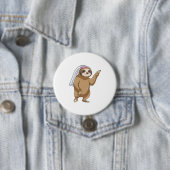 Faultier als Braut mit Schleier Button (Beispiel)
