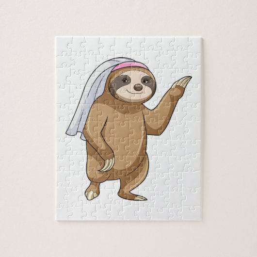 Faultier als Braut mit Schleier Puzzle (Vertikal)