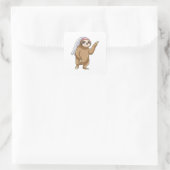 Faultier als Braut mit Schleier Quadratischer Aufkleber (Tasche)