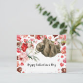 Faultier am Valentinstag Feiertagspostkarte (Stehend Vorderseite)
