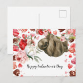 Faultier am Valentinstag Feiertagspostkarte (Vorne/Hinten)