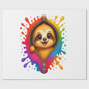 Faultier Aquarell Geschenkpapier