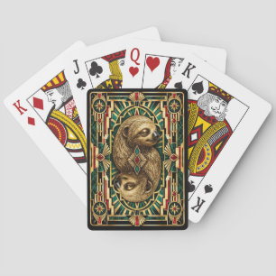 Faultier, Art Deco Wildlife Spielkarten