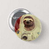 Faultier Astronaut Knopf Button (Vorne & Hinten)