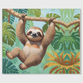 Faultier auf einem Baum Geschenkpapier (Flach)