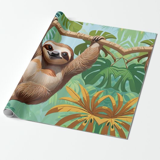 Faultier auf einem Baum Geschenkpapier (Ungerollt)