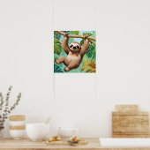 Faultier auf einem Baum Poster (Küche)