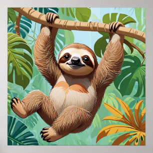 Faultier auf einem Baum  Poster