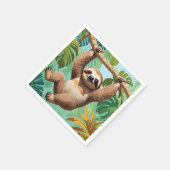 Faultier auf einem Baum Serviette (Ecke)