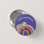 Faultier auf einem Regenbogen, ein bisschen umarme Button (Vorne & Hinten)