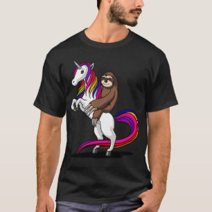 Faultier auf Einhorn reitend T-Shirt