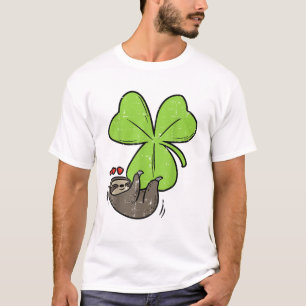 Faultier Auf Kleeblatt Herzen Süßer St. Patrick's  T-Shirt
