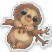 Faultier Aufkleber (Vorderseite)