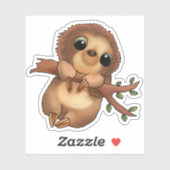 Faultier Aufkleber (Blatt)