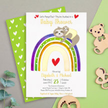 Faultier-Baby-Party Regenbogen Geschlechtsneutral 