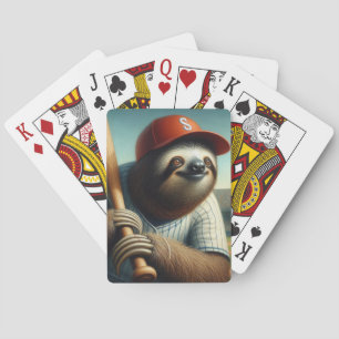 Faultier Baseballspieler Spielkarten