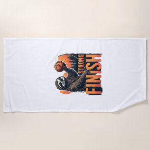 Faultier Basketball Vintage Lustig Retro Dunk Shir Strandtuch