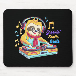 Faultier Beats retro vintage lebendig Mousepad