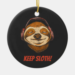 Faultier Behalte Ruhe im Chillin Vintagen Sloth Mo Keramik Ornament