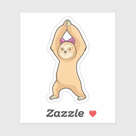 Faultier beim Sport in der Fitness Aufkleber (Blatt)