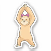 Faultier beim Sport in der Fitness Aufkleber (Vorderseite)