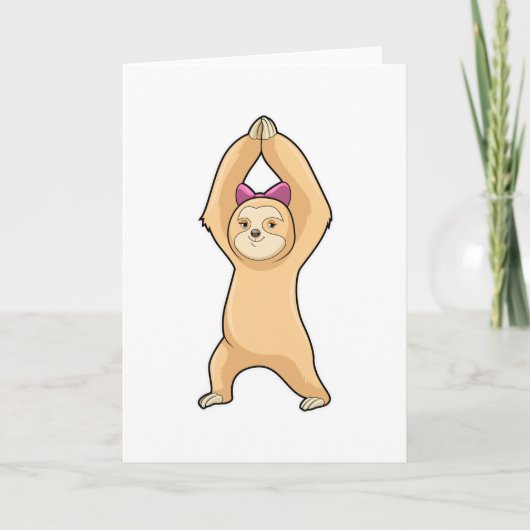 Faultier beim Sport in der Fitness Karte (Vorderseite)