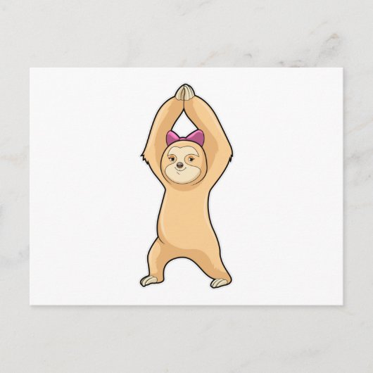 Faultier beim Sport in der Fitness Postkarte (Vorderseite)