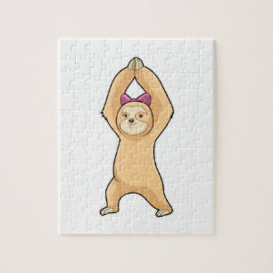 Faultier beim Sport in der Fitness Puzzle