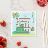 Faultier, Blätter Rätsel Geburtstagszeitung Servie Serviette (Beispiel)