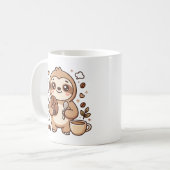Faultier-Bohnen-Kawaii-Kaffeetasse Kaffeetasse (Vorderseite Links)