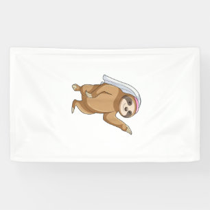 Faultier Brautschleier Hochzeit T-Shirt Banner