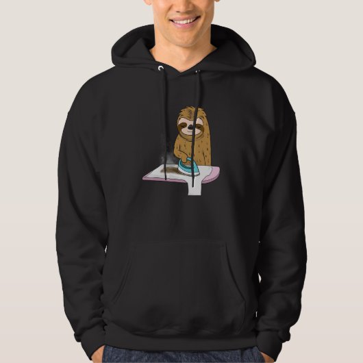 Faultier bügelt seines auch hoodie (Vorderseite)