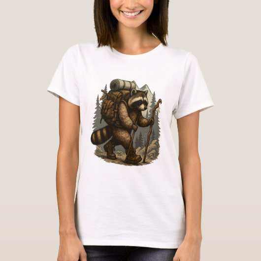 Faultier Camping Wandern T-Shirt (Vorderseite)