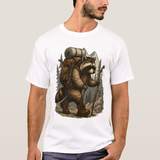 Faultier Camping Wandern T-Shirt (Vorderseite)