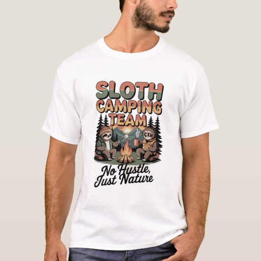 Faultier-Campingteam mit Natur T-Shirt (Vorderseite)