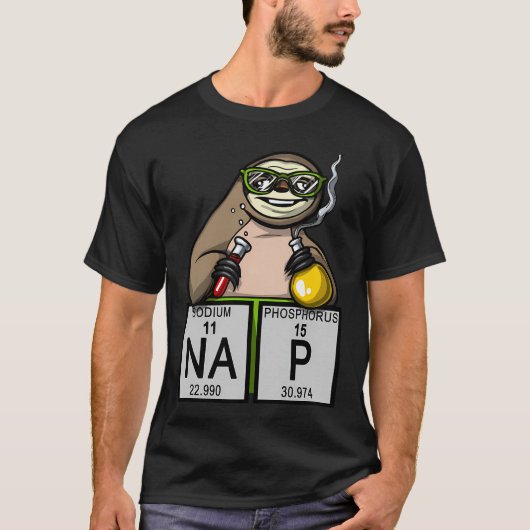Faultier Chemie Nickerchen T-Shirt (Vorderseite)