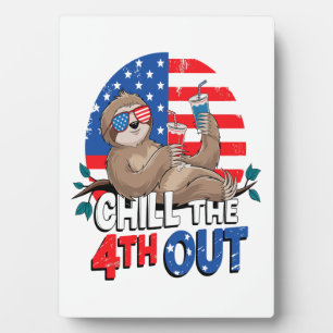 Faultier Chill der 4. patriotische USA Fotoplatte